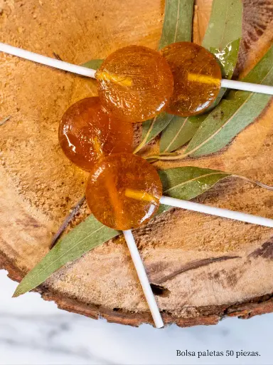 Bolsa de 50 Paletas de Miel con Propoleo